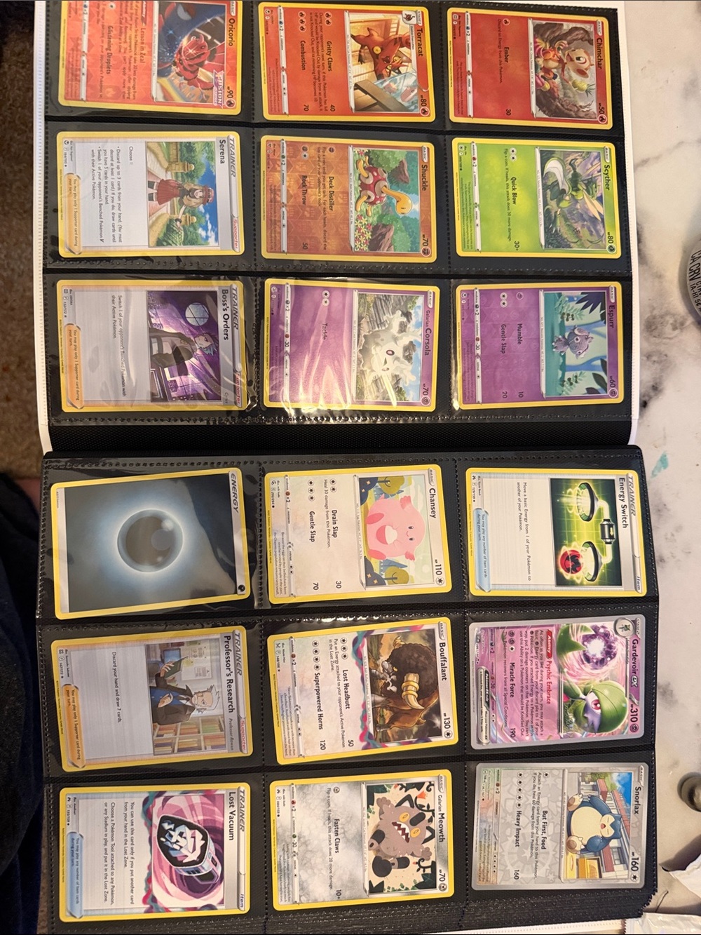 Pokémon binder full of cards - Pikachu, snorlax, fan favorites